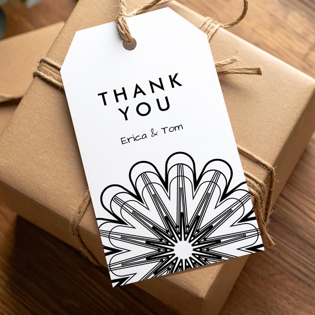 Modernste, moderne, minimalistische Blumen Geschenkanhänger (Von Creator hochgeladen)