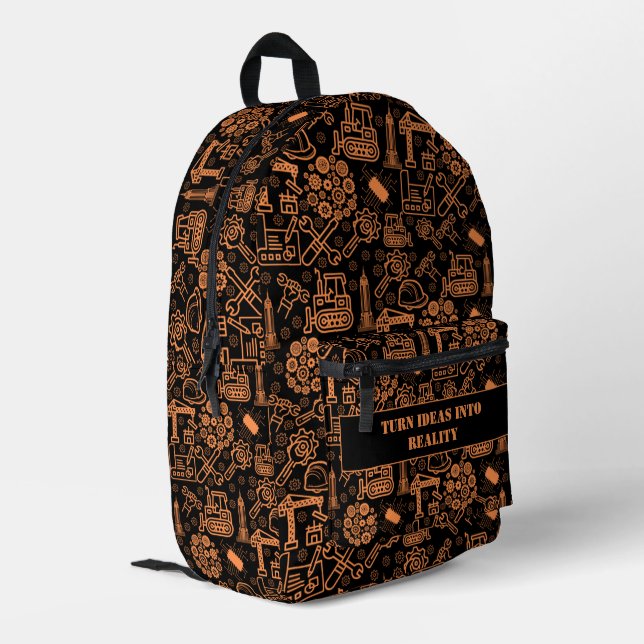Modernster Bauingenieur Bedruckter Rucksack (Rückseitige Ecke links)