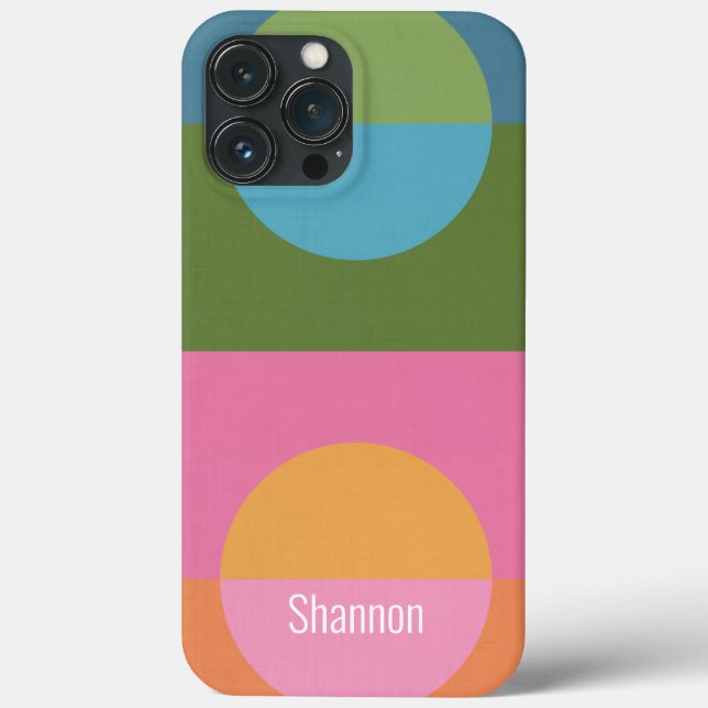 Modernster Farbblock 3 mit Individuelle Name Case-Mate iPhone Hülle (Rückseite)