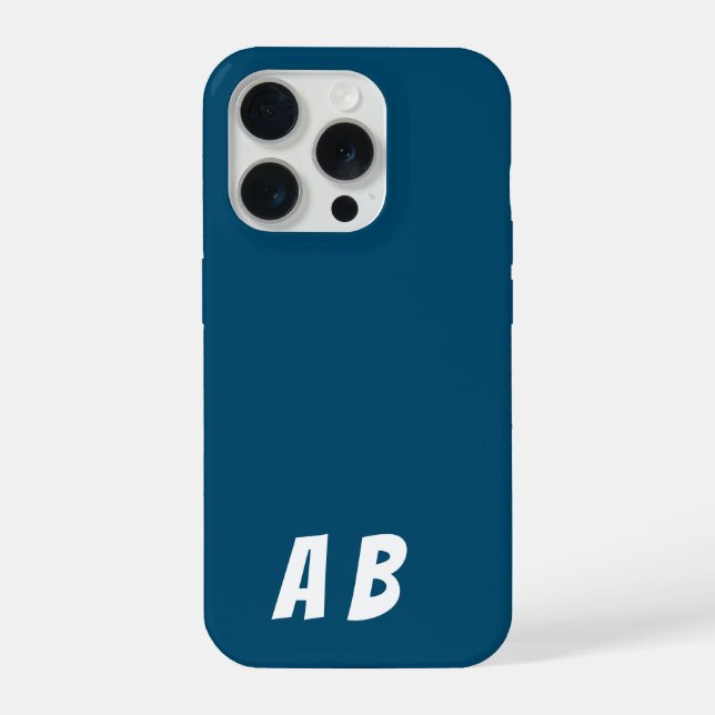 Modernster Name Minimal Blue Color iPhone 15 Pro Hülle (Rückseite)