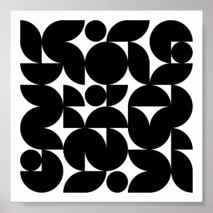 Modernstes minimalistisches Muster in Schwarzweiß Poster