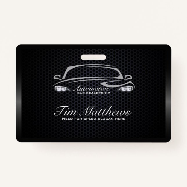 Modernstes, schwarz-minimalistisches Automobilgesc Ausweis (Vorderseite)