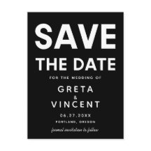 Modernstes Schwarzweiß Save the Date