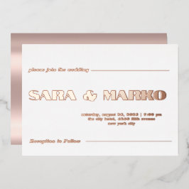 ModernTypografie | Minimalistische Hochzeit Folieneinladung
