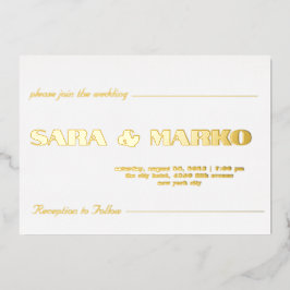ModernTypografie | Minimalistische Hochzeit Folieneinladung