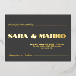 ModernTypografie | Minimalistische Hochzeit Folieneinladung