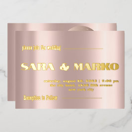 ModernTypografie | Minimalistische Hochzeit Folieneinladung