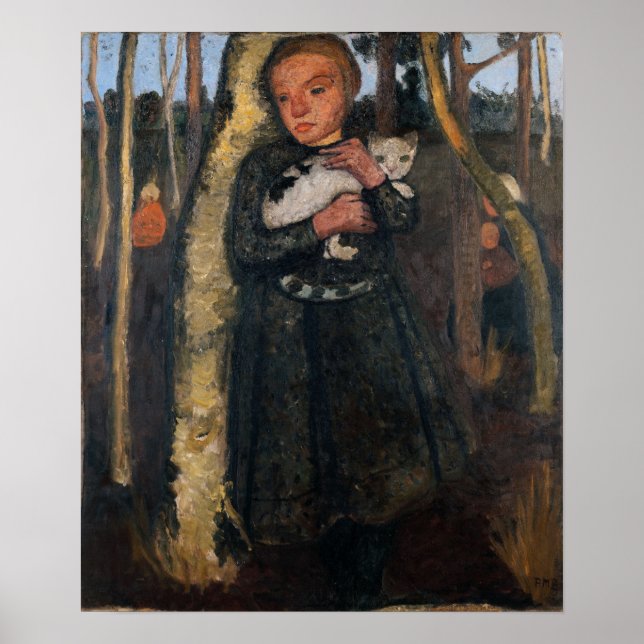 Modersohn-Becker - Mädchen im Birkenwald Poster (Vorne)
