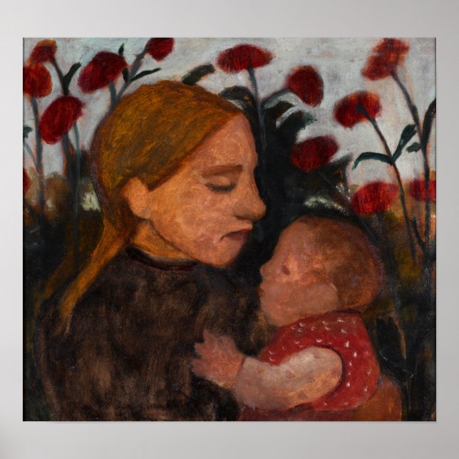 Modersohn-Becker - Mädchen mit Kind Poster (Vorne)