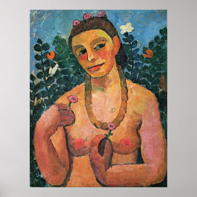 Modersohn-Becker - Selbstportrait 1906 Poster (Vorne)