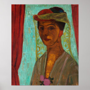 Modersohn-Becker - Selbstporträt mit Hut und Schle Poster