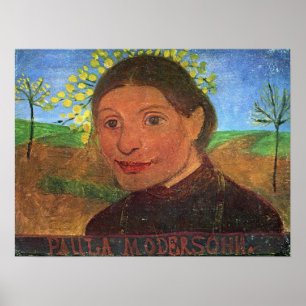 Modersohn-Becker - Selbstporträt vor Blumen Poster