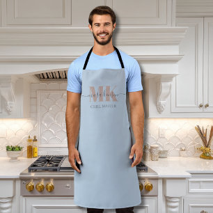 Modert Mocha Mousse Monogram Dusty Blau Schürze
