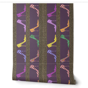 Modeschuhgehäuse Wallpaper Border LW Lila Tapete