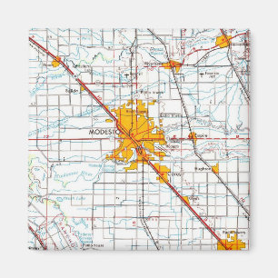 Modesto California Vintag Map Magnet