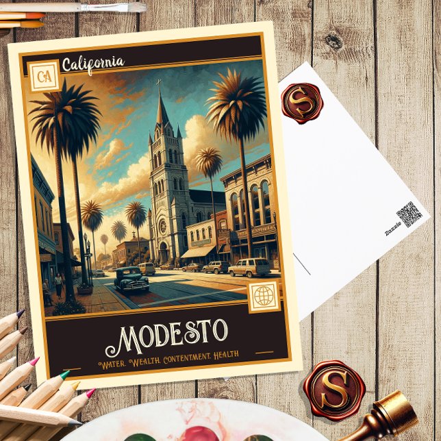 Modesto, Kalifornien | Vintage Postkarte (Von Creator hochgeladen)