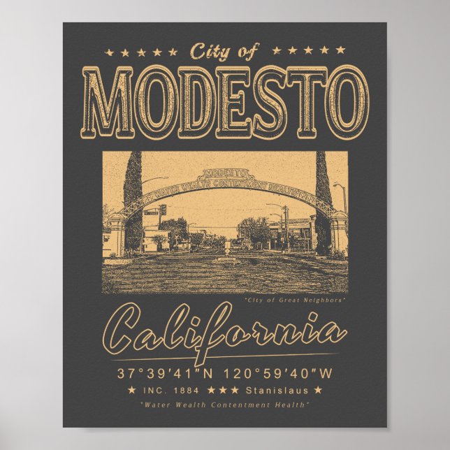 MODESTO STANISLAUS KALIFORNIEN - MODESTO ARCH POSTER (Vorne)