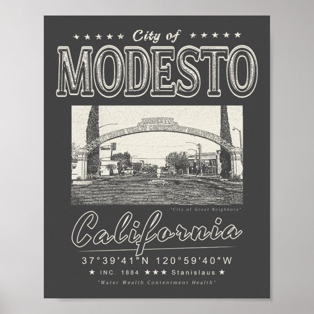 MODESTO STANISLAUS KALIFORNIEN - MODESTO ARCH POSTER (Vorne)