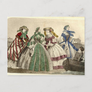 Modetrends Juli 1859 Postkarte