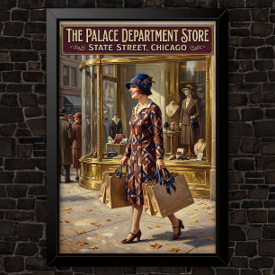 Modewerbung im Stil der 1920er Jahre Poster