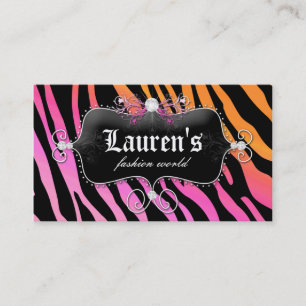Modezebra-Schmuck-moderne rosa Orange Visitenkarte