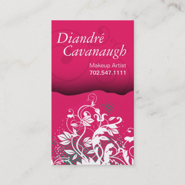 Modgrunge-Blumenmake-upkünstlerschablone Visitenkarte (Vorderseite)