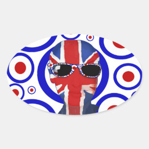 Modhead Retro 60er Kunst Oval Stickers