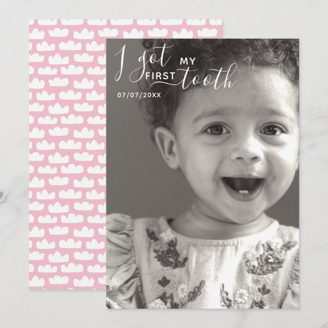 Modifiable J'ai reçu ma première carte pour dents (Devant / Derrière)