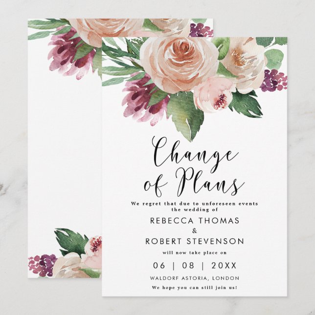modification des plans faire-part de mariage des f (Devant / Derrière)