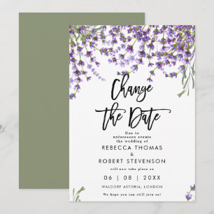 modifier la date du faire-part de mariage lavande