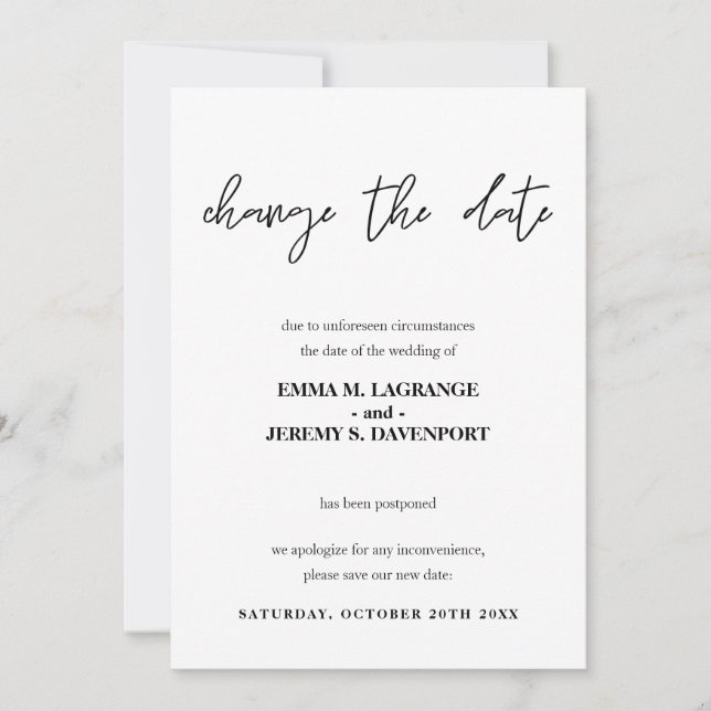 Modifier la date du faire-part mariage (Devant)