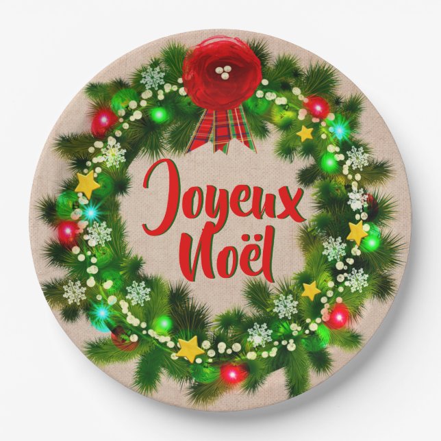Modifier le texte Assiette joyeux Noël 9" (Devant)