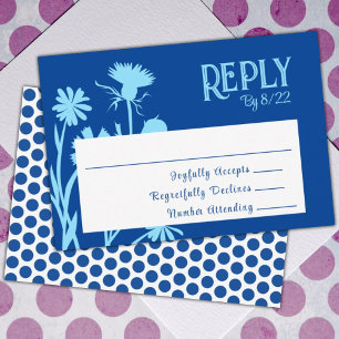 Modifier les couleurs de la carte RSVP Fleurs bleu
