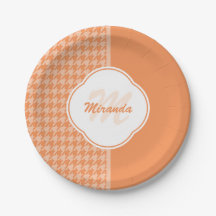 Modifiziertes Orange Hahnentrittmuster Monogramm u
