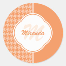 Modifiziertes Orange Hahnentrittmuster Monogramm u
