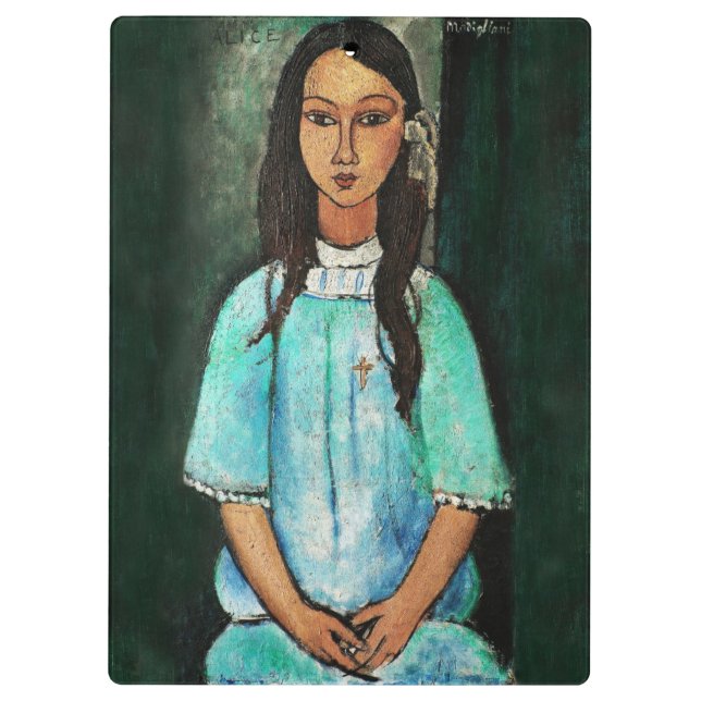 Modigliani Alice Vintag Fine Art Malerei Klemmbrett (Rückseite)