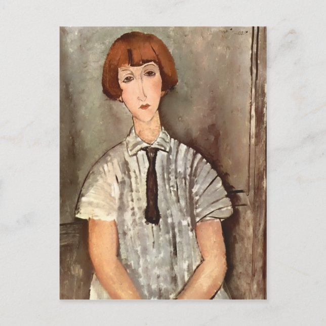 Modigliani Girl with Blouse Postkarte (Vorderseite)