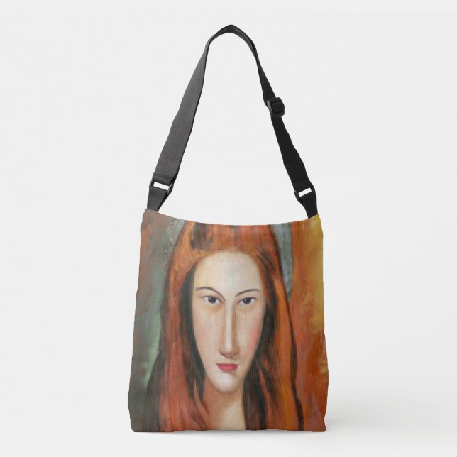 Modigliani - Portrait von Jeanne Hebuterne Tragetaschen Mit Langen Trägern (Vorderseite)