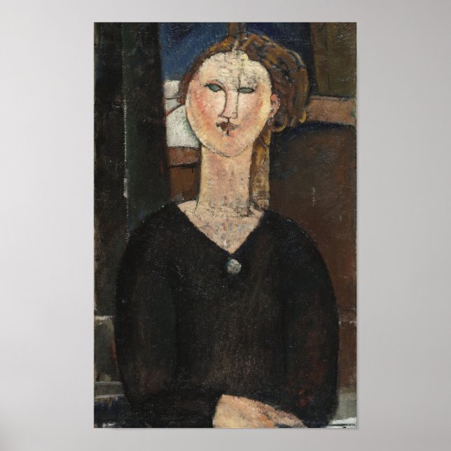 Modigliani Woman mit Brooch Modern Art Print Poster (Vorne)