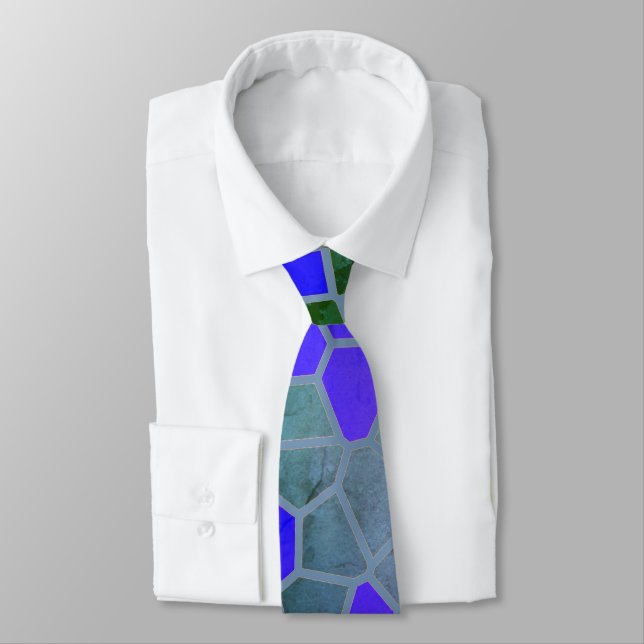 Modisch angesagter Abstrakter Print Necktie Krawatte (Gebunden)