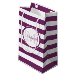 Modisch mit großem violetten und weißen Streifen Kleine Geschenktüte