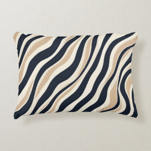Modisch-neutrales Wavy-Creme-Kohle-Abstract-Design Dekokissen