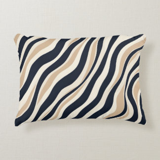 Modisch-neutrales Wavy-Creme-Kohle-Abstract-Design Dekokissen
