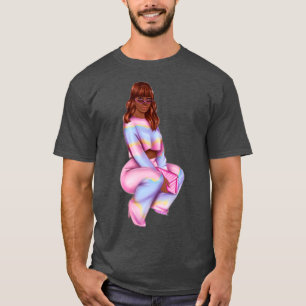 Modisch rosa Schwarz-Girl-Boss mit rosa Ba T-Shirt