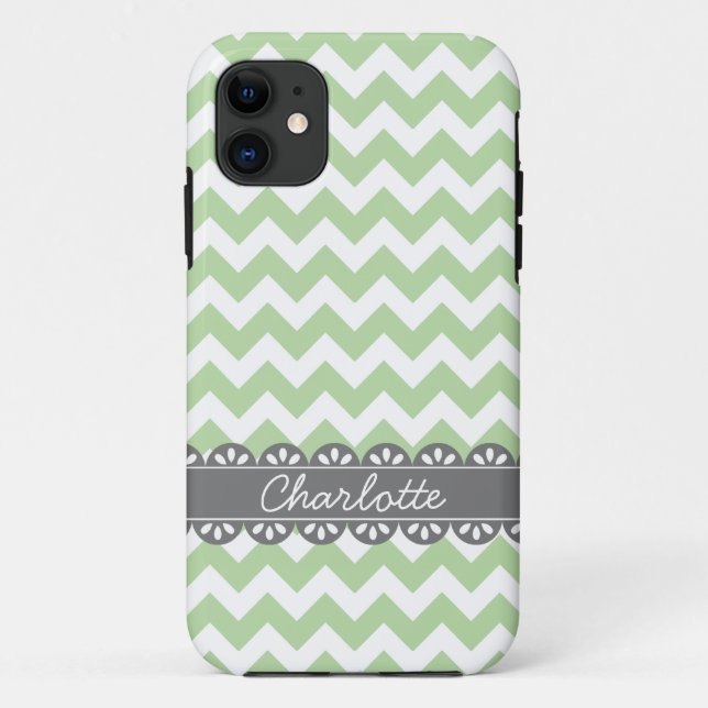 Modisch Zickzack und grau Case-Mate iPhone Hülle (Rückseite)