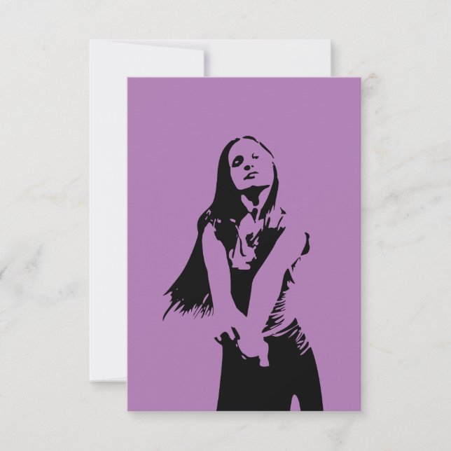 Modische Black Dancing Girl Silhouette Karte (Vorderseite)