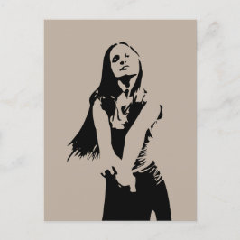 Modische Black Dancing Girl Silhouette Postkarte