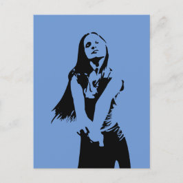 Modische Black Dancing Girl Silhouette Postkarte