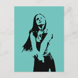 Modische Black Dancing Girl Silhouette Postkarte