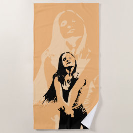 Modische Black Dancing Girl Silhouette Strandtuch